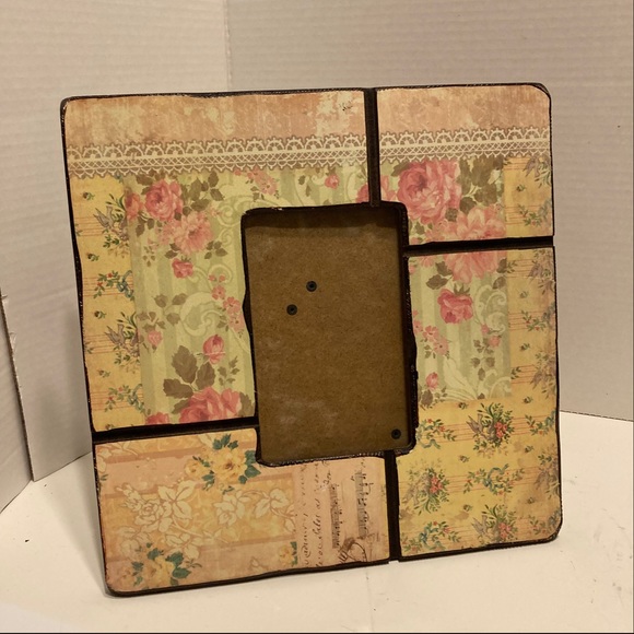 Shabby Chic 10x10 Tabletop Floral Picture Frame w/ 4x6” Picture Space - Picture 2 of 7